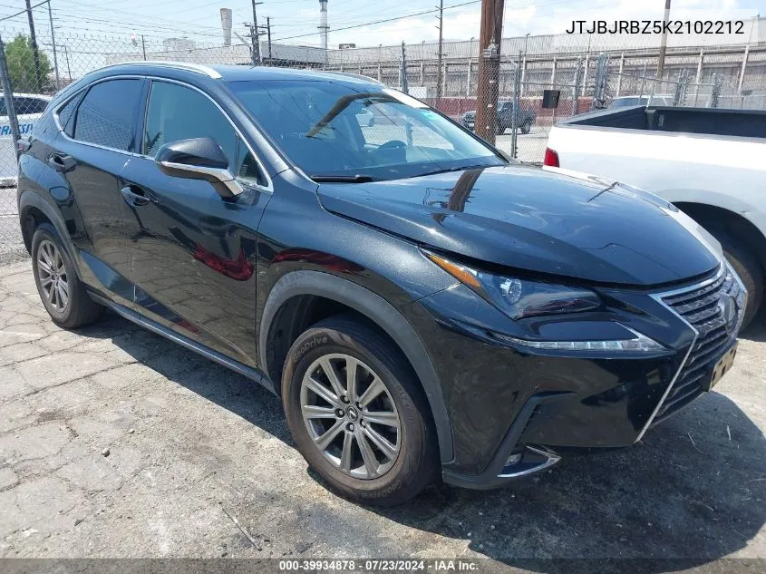 2019 Lexus Nx 300H VIN: JTJBJRBZ5K2102212 Lot: 39934878