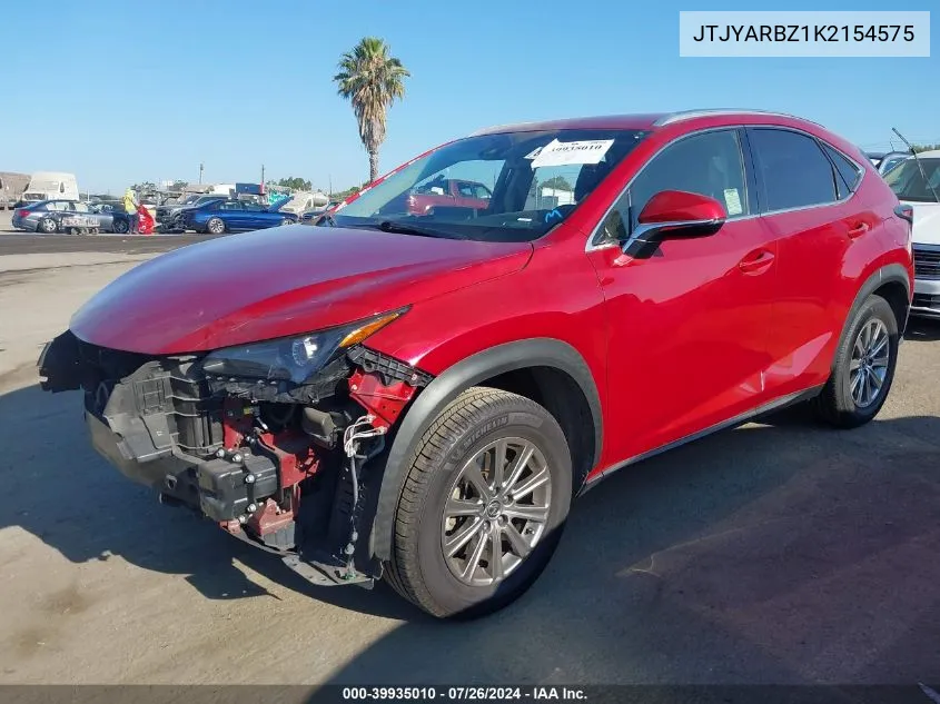 2019 Lexus Nx 300 VIN: JTJYARBZ1K2154575 Lot: 39935010