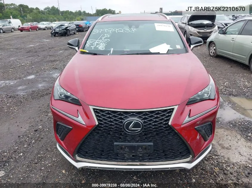 2019 Lexus Nx 300 F Sport VIN: JTJBARBZ5K2210670 Lot: 39979238