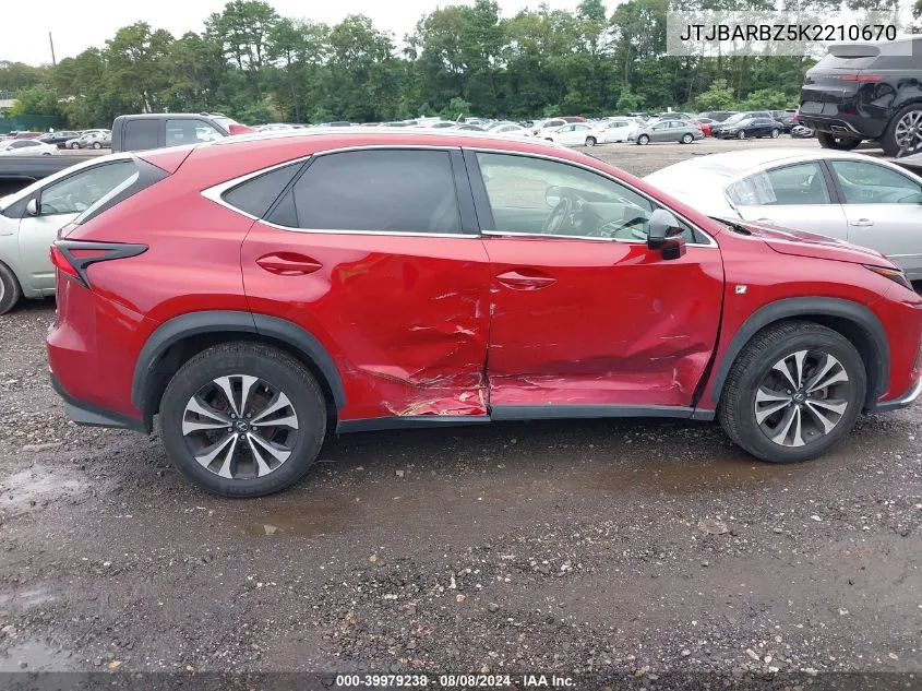 2019 Lexus Nx 300 F Sport VIN: JTJBARBZ5K2210670 Lot: 39979238