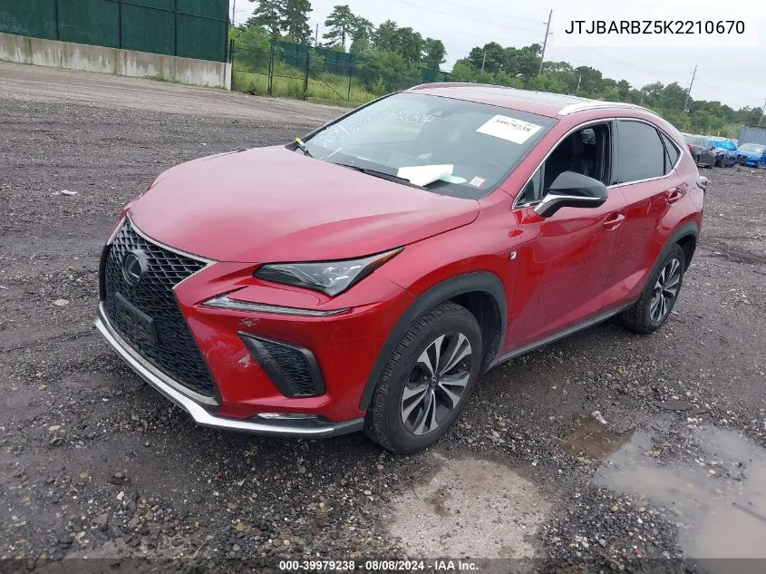 2019 Lexus Nx 300 F Sport VIN: JTJBARBZ5K2210670 Lot: 39979238