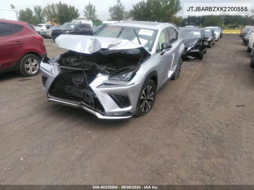 2019 Lexus Nx 300 F Sport VIN: JTJBARBZXK2200555 Lot: 40235500