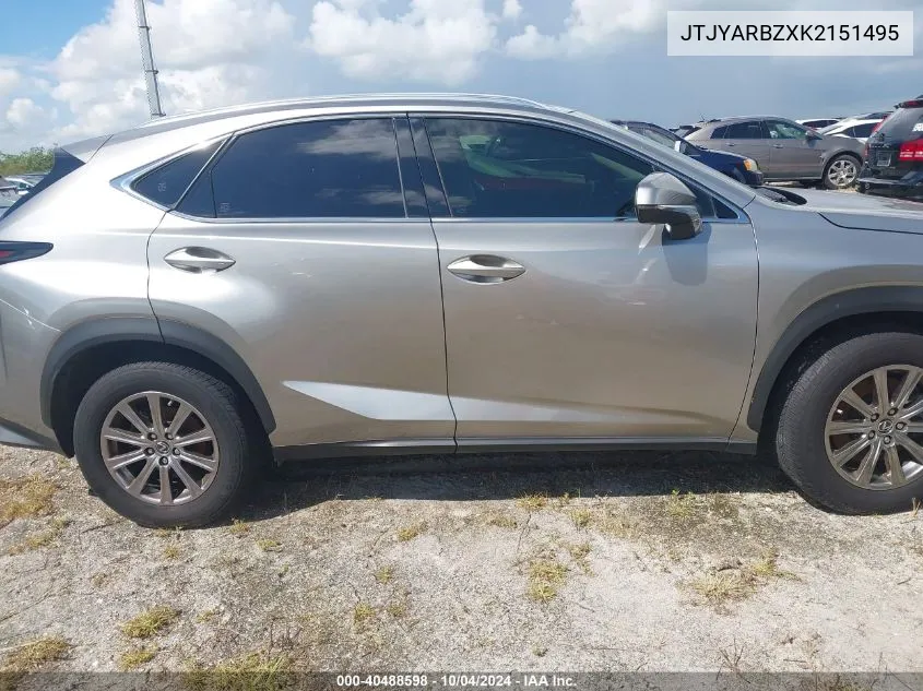 2019 Lexus Nx 300 VIN: JTJYARBZXK2151495 Lot: 40488598