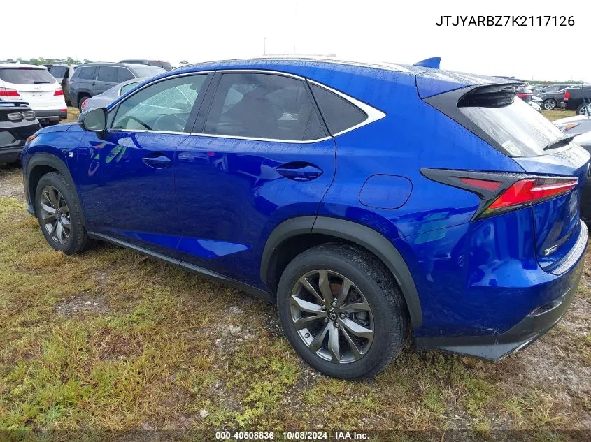 2019 Lexus Nx 300 Base/300 F Sport VIN: JTJYARBZ7K2117126 Lot: 40508836