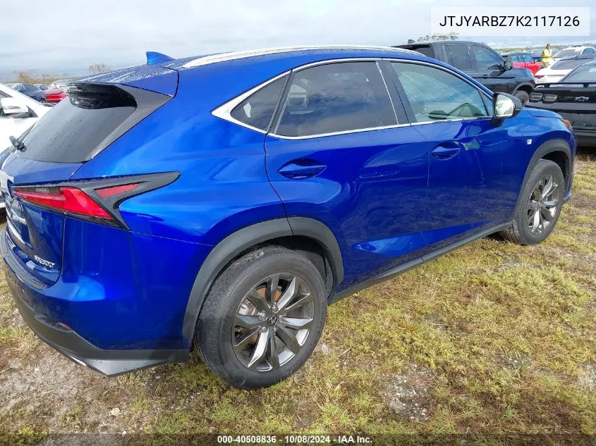 2019 Lexus Nx 300 Base/300 F Sport VIN: JTJYARBZ7K2117126 Lot: 40508836