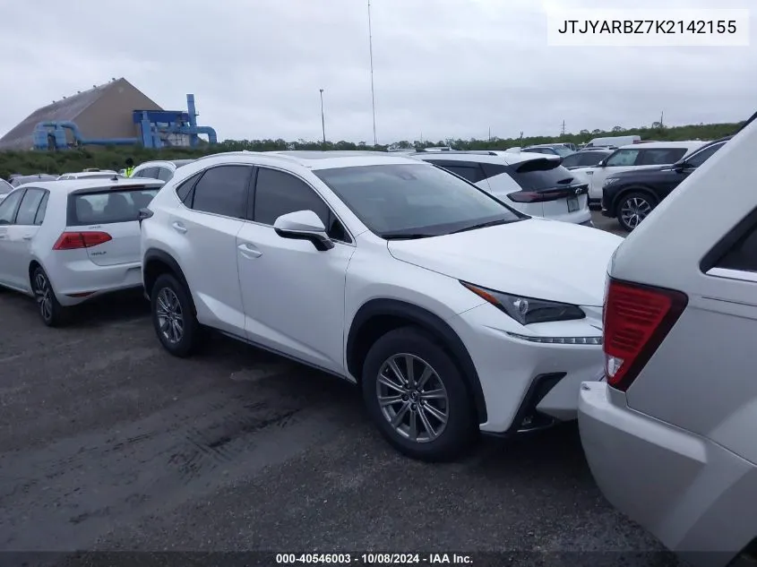 2019 Lexus Nx 300 VIN: JTJYARBZ7K2142155 Lot: 40546003