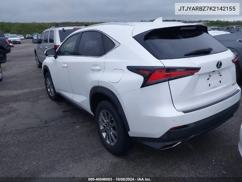 2019 Lexus Nx 300 VIN: JTJYARBZ7K2142155 Lot: 40546003