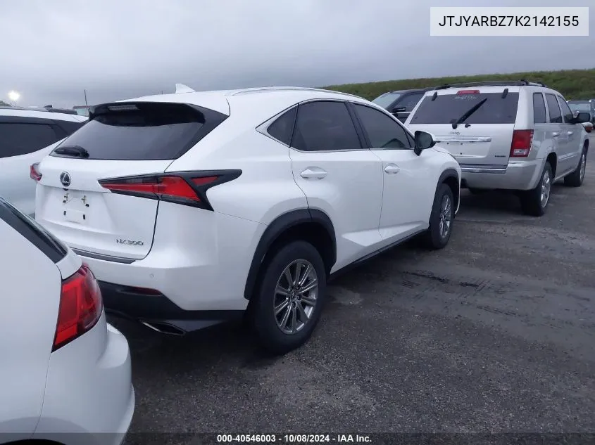 2019 Lexus Nx 300 VIN: JTJYARBZ7K2142155 Lot: 40546003