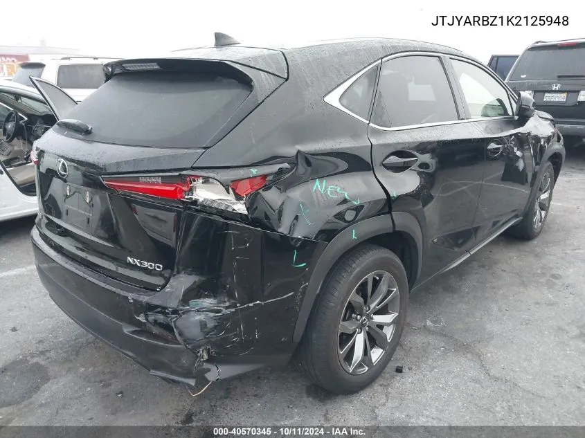 2019 Lexus Nx 300 Base/300 F Sport VIN: JTJYARBZ1K2125948 Lot: 40570345