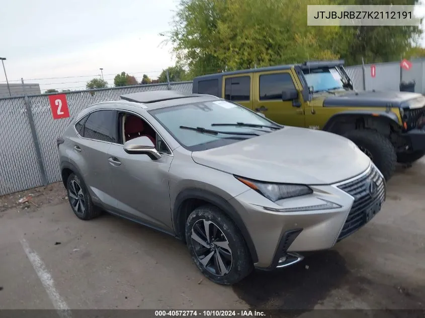 2019 Lexus Nx 300H VIN: JTJBJRBZ7K2112191 Lot: 40572774