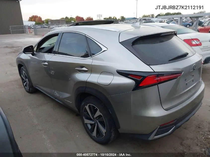 2019 Lexus Nx 300H VIN: JTJBJRBZ7K2112191 Lot: 40572774