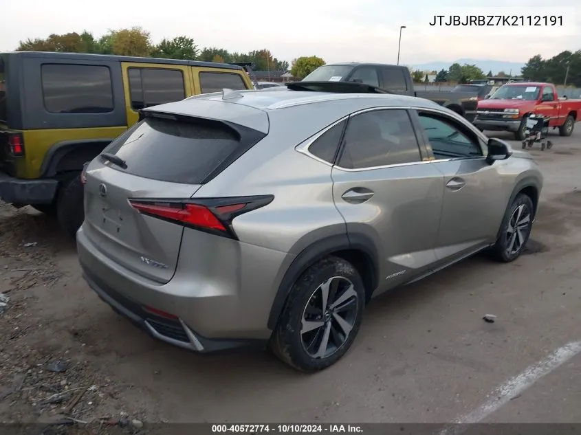 2019 Lexus Nx 300H VIN: JTJBJRBZ7K2112191 Lot: 40572774