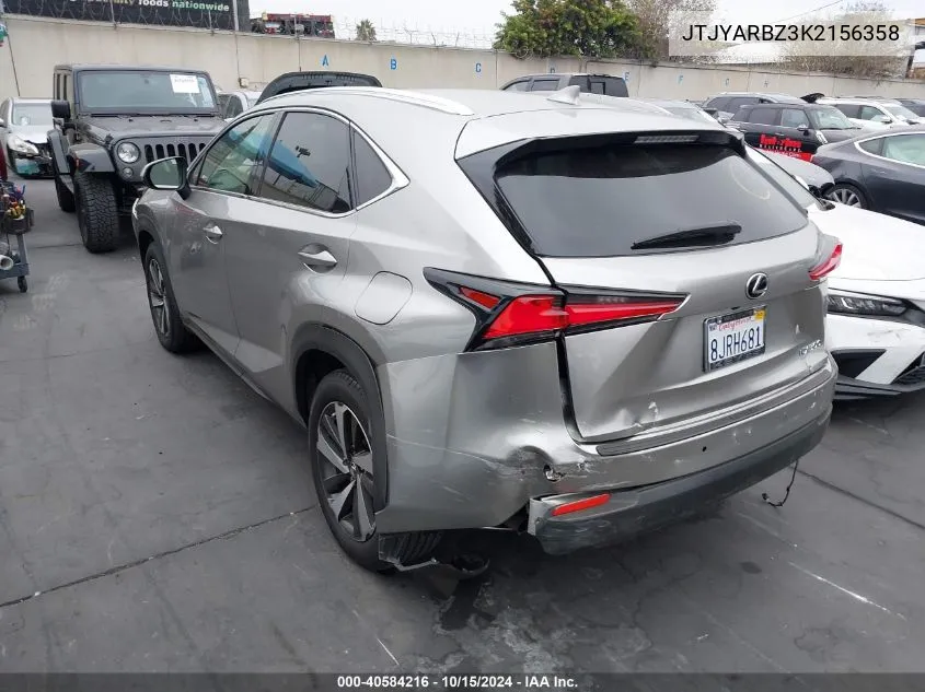 2019 Lexus Nx 300 VIN: JTJYARBZ3K2156358 Lot: 40584216