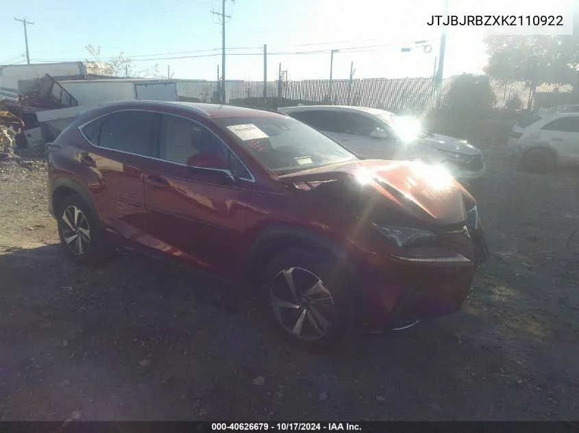 2019 Lexus Nx 300H VIN: JTJBJRBZXK2110922 Lot: 40626679