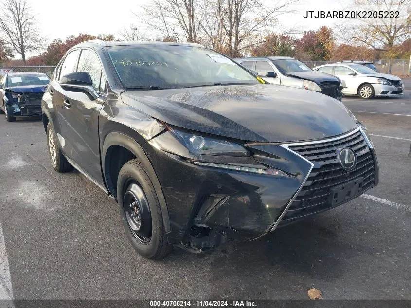 2019 Lexus Nx 300 VIN: JTJBARBZ0K2205232 Lot: 40705214