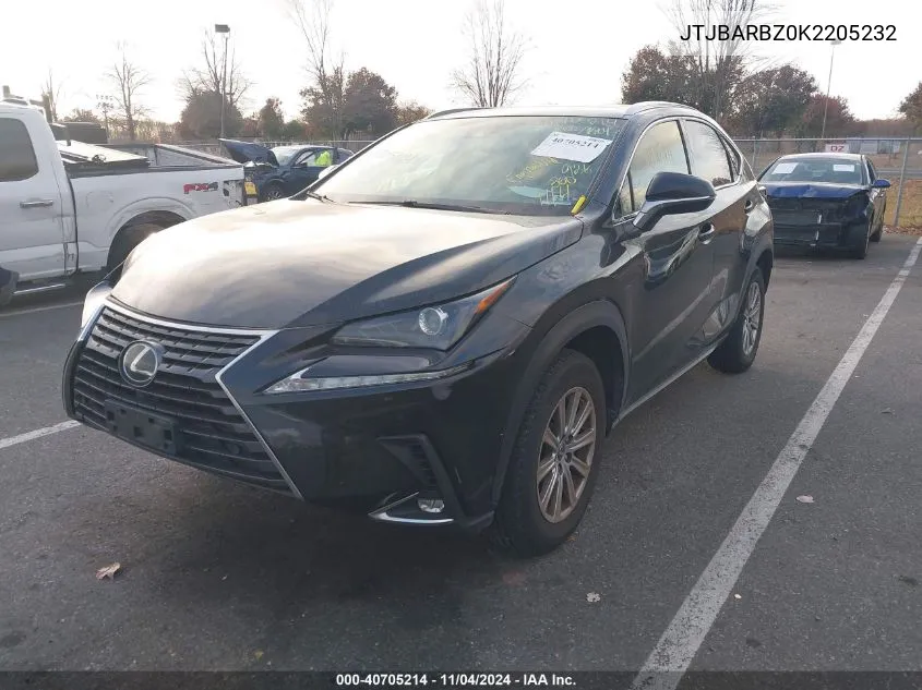 2019 Lexus Nx 300 VIN: JTJBARBZ0K2205232 Lot: 40705214