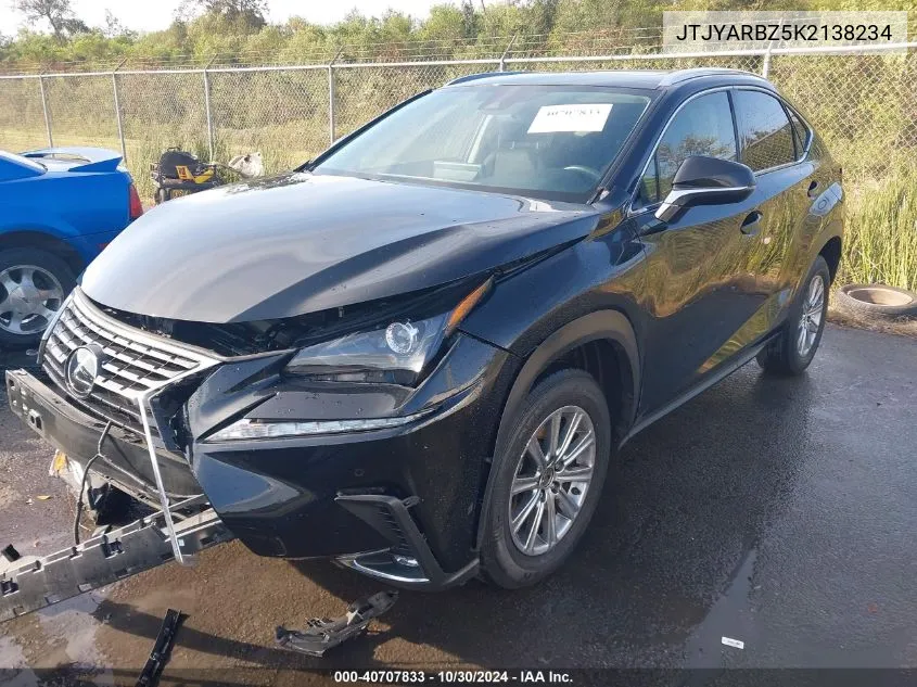 2019 Lexus Nx 300 VIN: JTJYARBZ5K2138234 Lot: 40707833