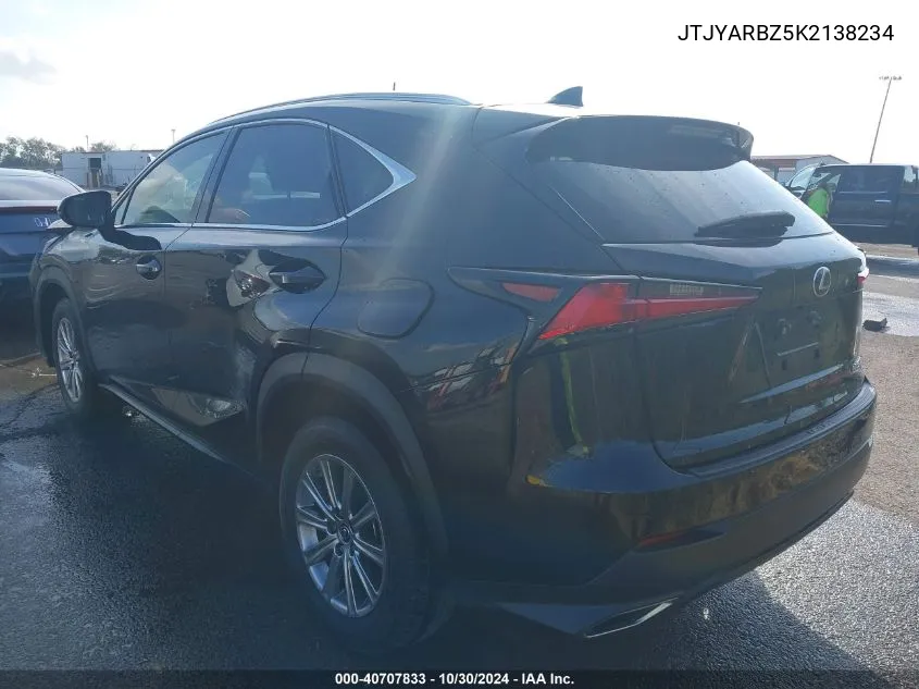 2019 Lexus Nx 300 VIN: JTJYARBZ5K2138234 Lot: 40707833