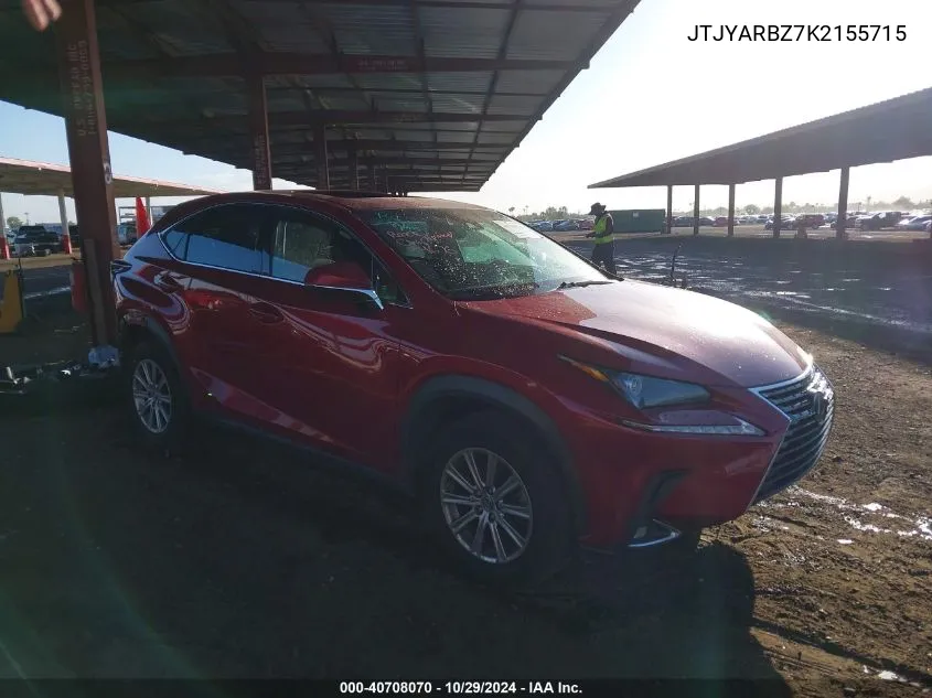 2019 Lexus Nx 300 VIN: JTJYARBZ7K2155715 Lot: 40708070