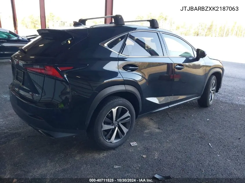 2019 Lexus Nx 300 VIN: JTJBARBZXK2187063 Lot: 40711525