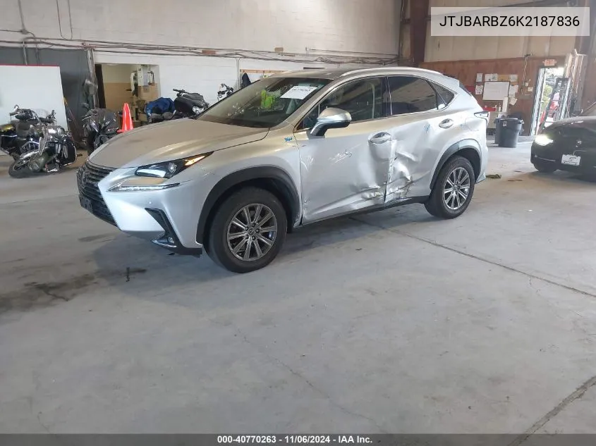 2019 Lexus Nx 300 VIN: JTJBARBZ6K2187836 Lot: 40770263