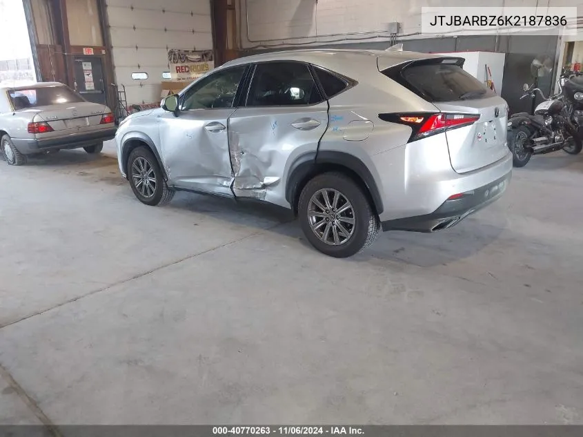 2019 Lexus Nx 300 VIN: JTJBARBZ6K2187836 Lot: 40770263