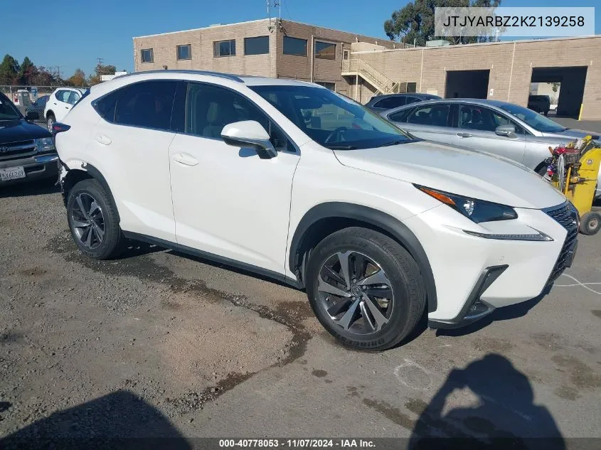 2019 Lexus Nx 300 VIN: JTJYARBZ2K2139258 Lot: 40778053