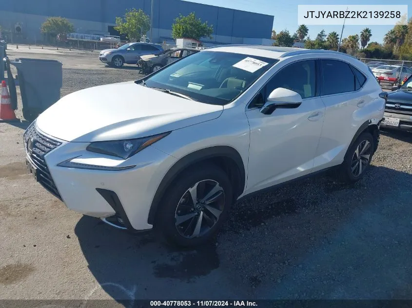 2019 Lexus Nx 300 VIN: JTJYARBZ2K2139258 Lot: 40778053