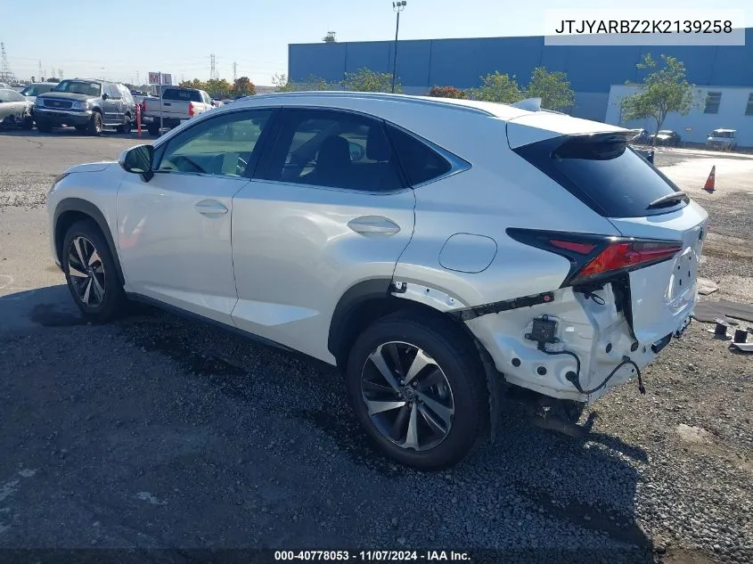 2019 Lexus Nx 300 VIN: JTJYARBZ2K2139258 Lot: 40778053