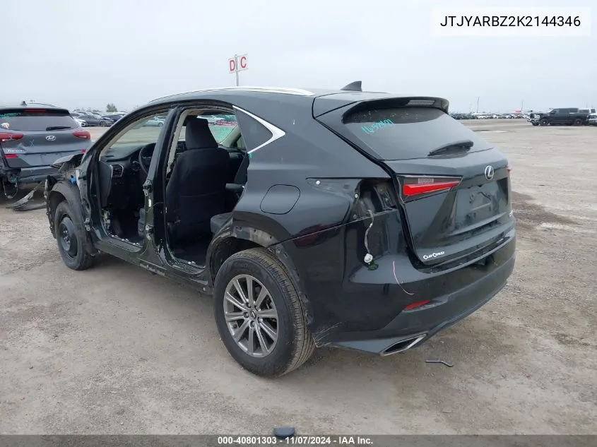 2019 Lexus Nx 300 VIN: JTJYARBZ2K2144346 Lot: 40801303