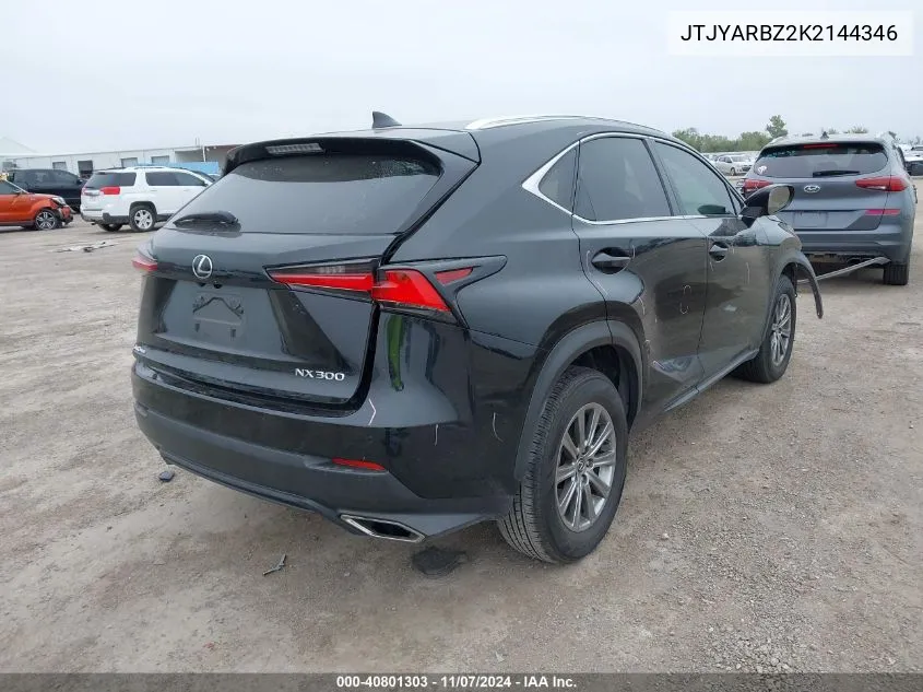 2019 Lexus Nx 300 VIN: JTJYARBZ2K2144346 Lot: 40801303