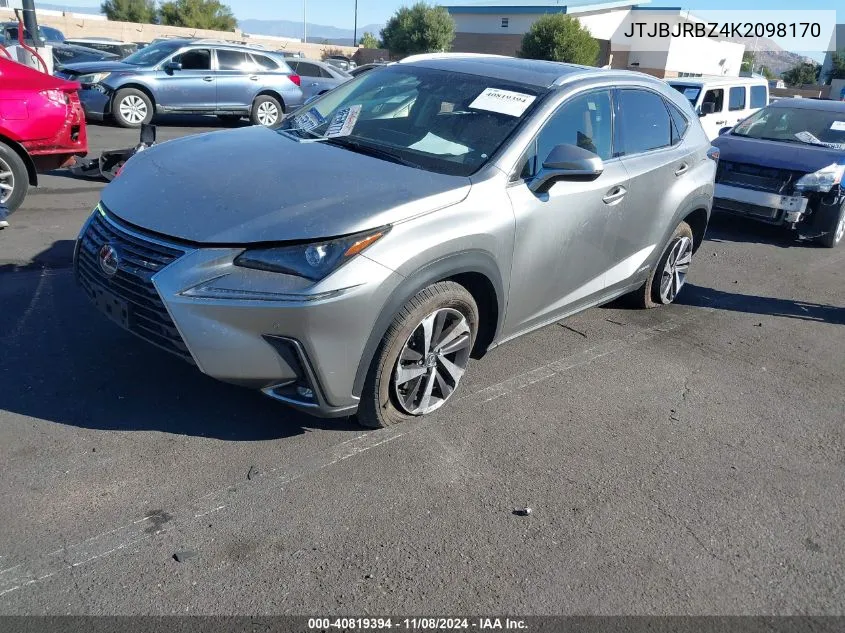 2019 Lexus Nx 300H VIN: JTJBJRBZ4K2098170 Lot: 40819394