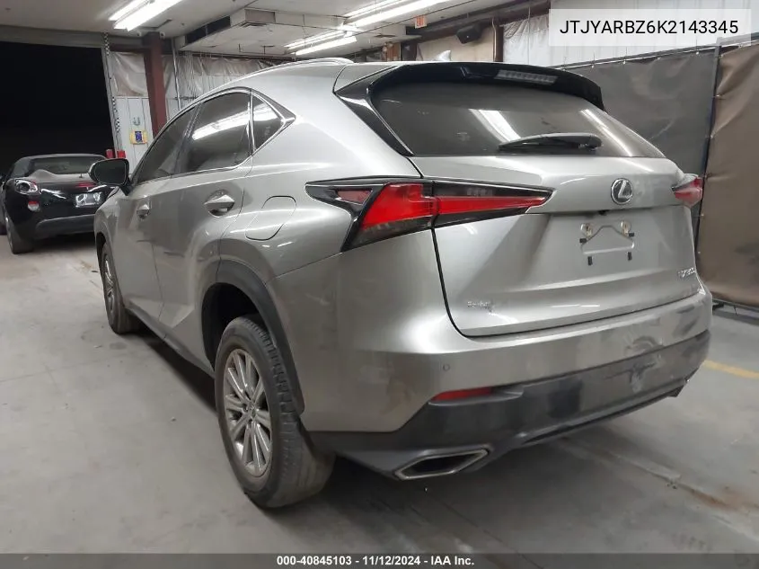 2019 Lexus Nx VIN: JTJYARBZ6K2143345 Lot: 40845103