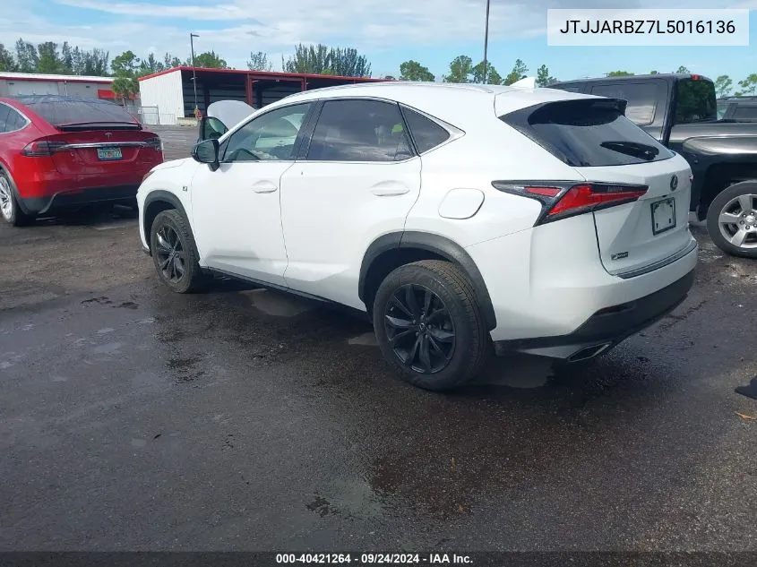 2020 Lexus Nx 300 F Sport VIN: JTJJARBZ7L5016136 Lot: 40421264