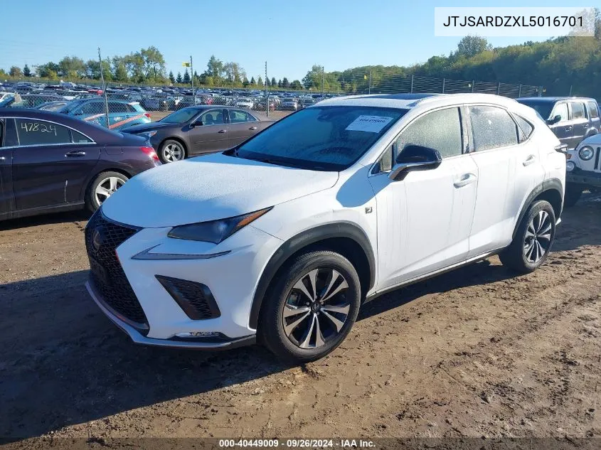 2020 Lexus Nx 300 F Sport VIN: JTJSARDZXL5016701 Lot: 40449009