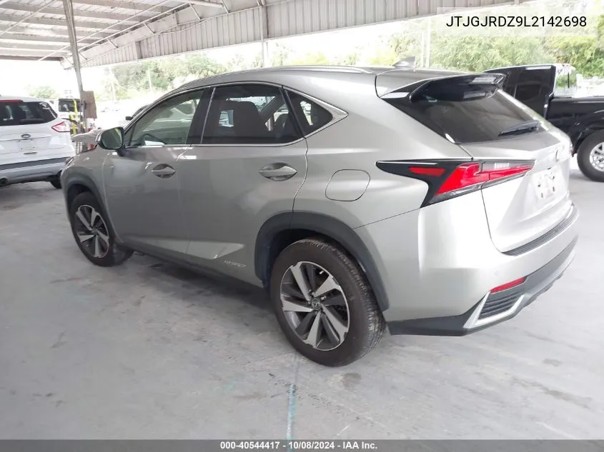 2020 Lexus Nx 300H VIN: JTJGJRDZ9L2142698 Lot: 40544417