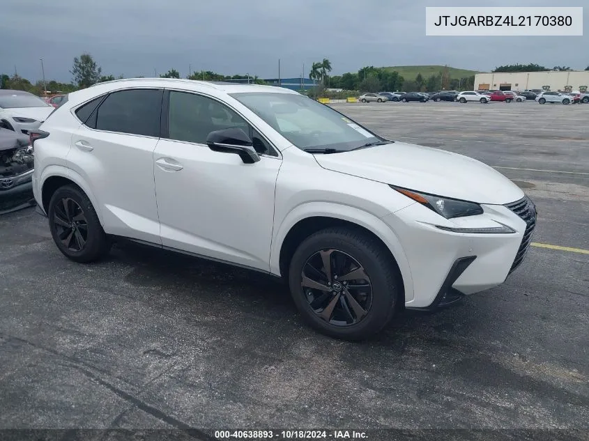 2020 Lexus Nx 300 VIN: JTJGARBZ4L2170380 Lot: 40638893