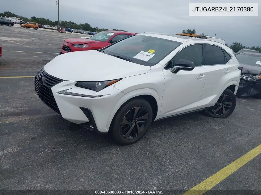 2020 Lexus Nx 300 VIN: JTJGARBZ4L2170380 Lot: 40638893