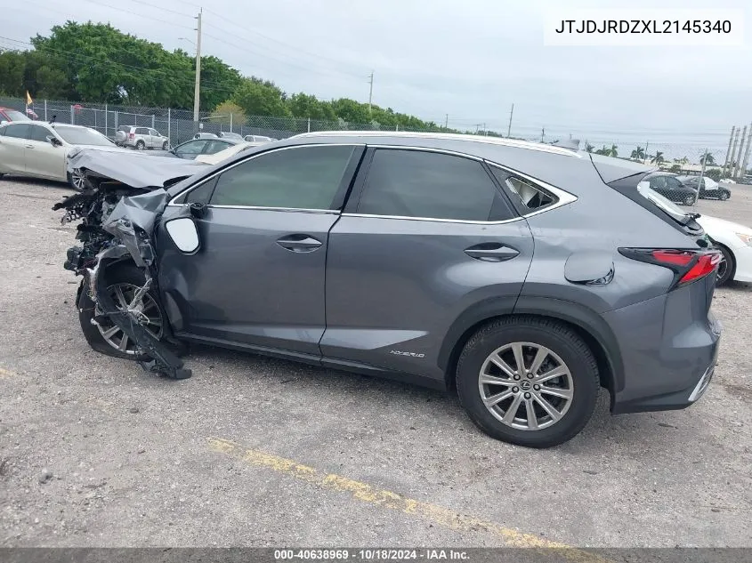 2020 Lexus Nx 300H VIN: JTJDJRDZXL2145340 Lot: 40638969