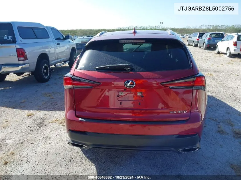 2020 Lexus Nx 300 VIN: JTJGARBZ8L5002756 Lot: 40646362