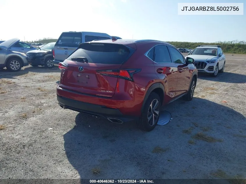 2020 Lexus Nx 300 VIN: JTJGARBZ8L5002756 Lot: 40646362