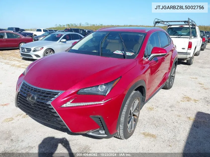 2020 Lexus Nx 300 VIN: JTJGARBZ8L5002756 Lot: 40646362