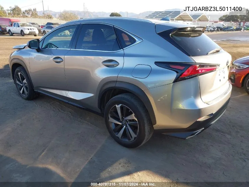 2020 Lexus Nx 300 VIN: JTJGARBZ3L5011400 Lot: 40797315