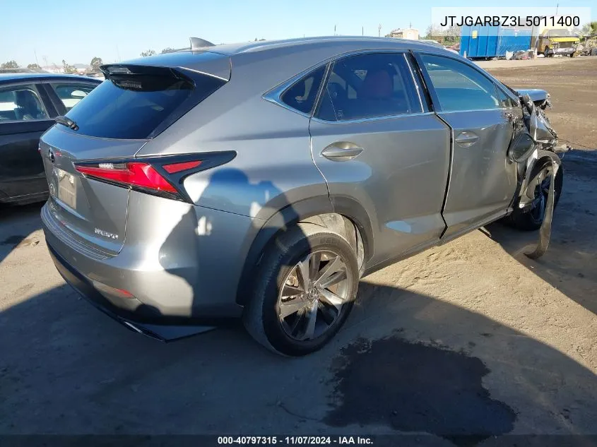 2020 Lexus Nx 300 VIN: JTJGARBZ3L5011400 Lot: 40797315