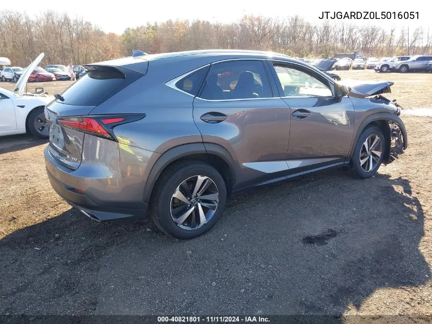 2020 Lexus Nx 300 VIN: JTJGARDZ0L5016051 Lot: 40821801