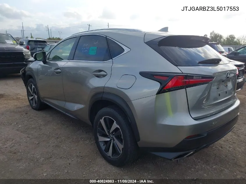 2020 Lexus Nx 300 VIN: JTJGARBZ3L5017553 Lot: 40824983