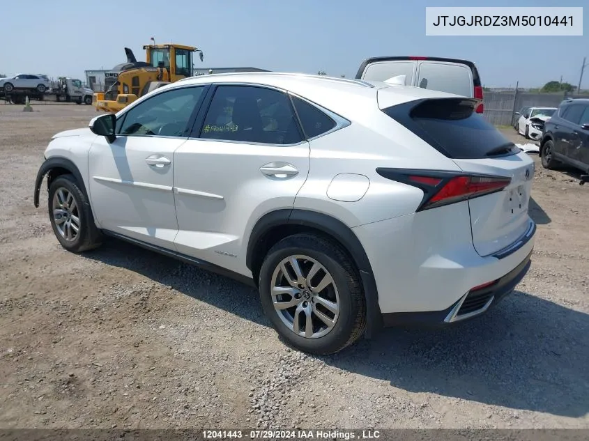 2021 Lexus Nx 300H VIN: JTJGJRDZ3M5010441 Lot: 12041443