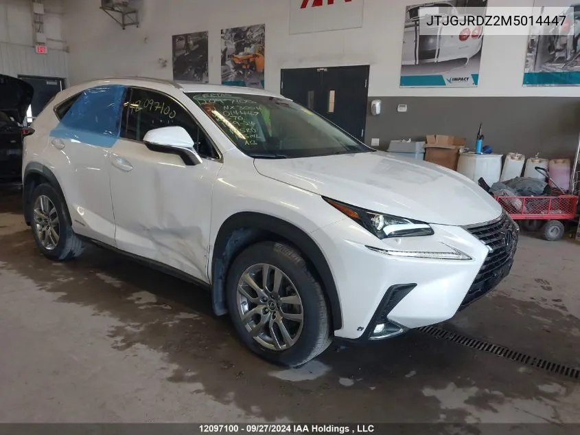 2021 Lexus Nx 300H VIN: JTJGJRDZ2M5014447 Lot: 12097100