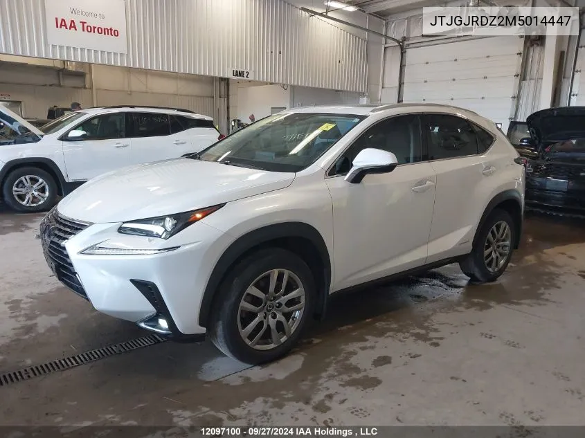 2021 Lexus Nx 300H VIN: JTJGJRDZ2M5014447 Lot: 12097100