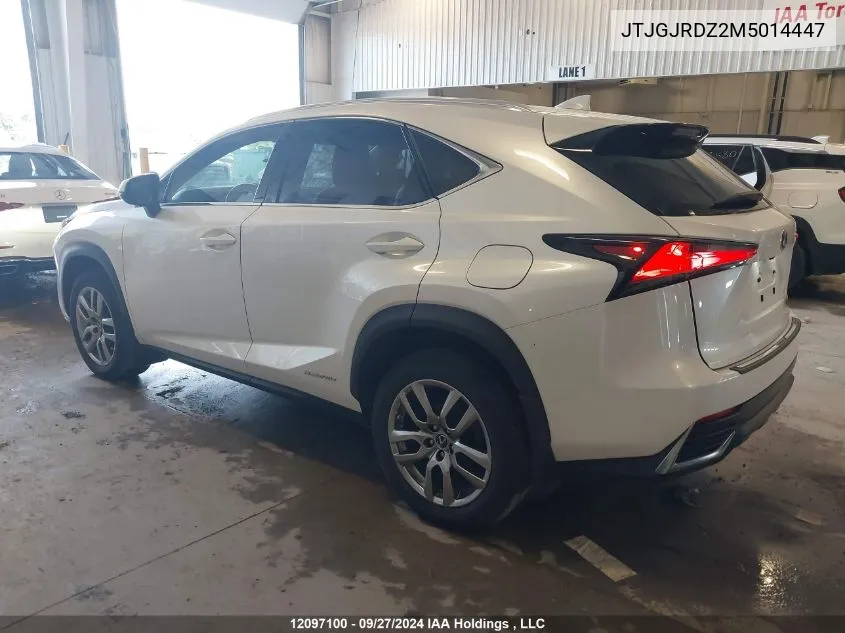 2021 Lexus Nx 300H VIN: JTJGJRDZ2M5014447 Lot: 12097100